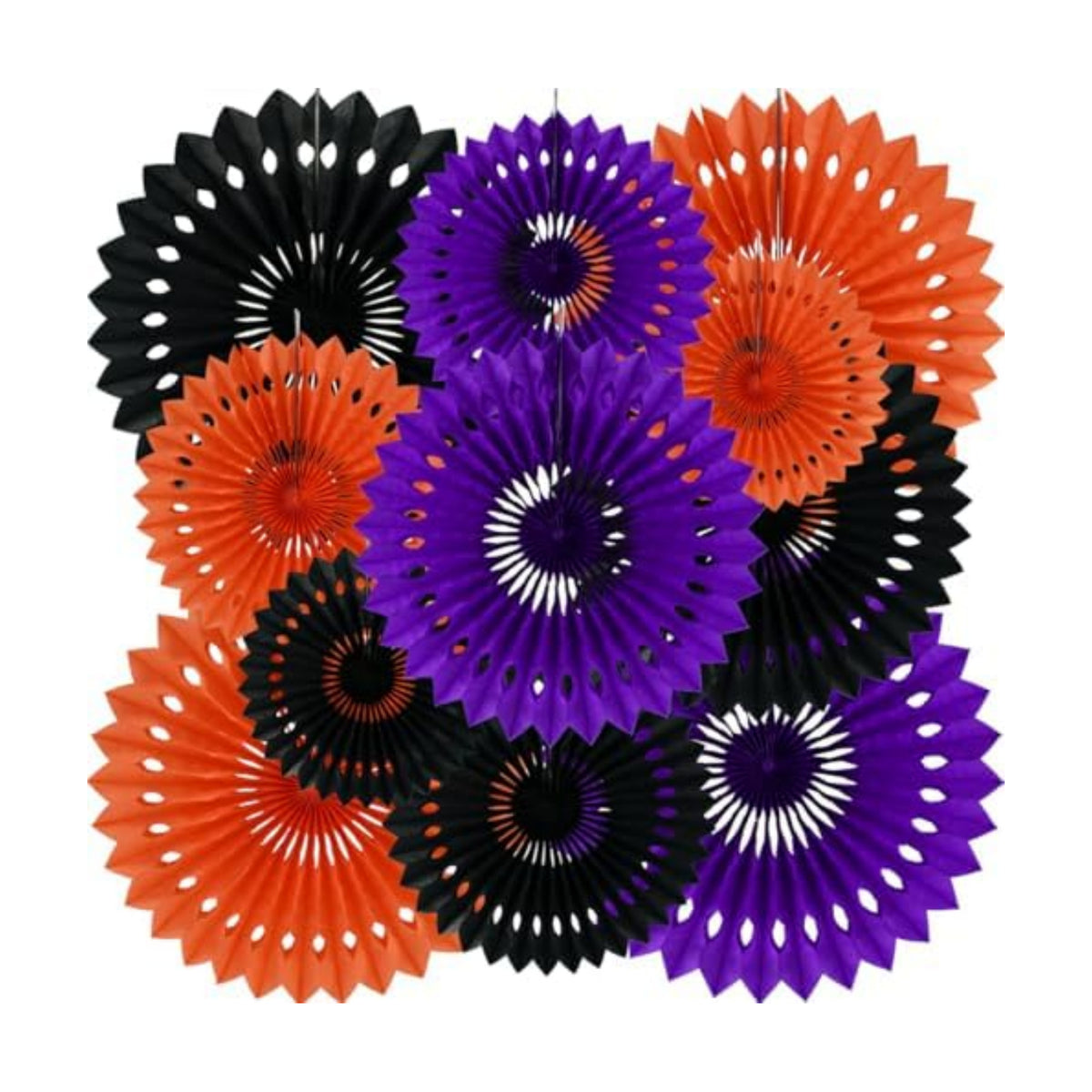 BEISHIDA Honeycomb Round Paper Fans Black Orange Purple Hanging Party Decor