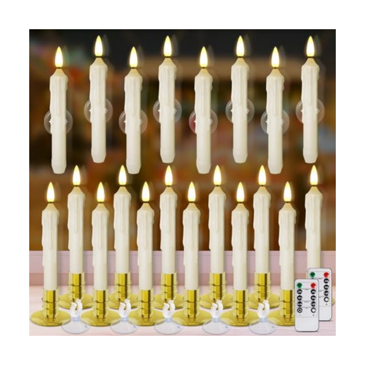 20 Pack Window Candles Battery Operated LED with Remote Timer