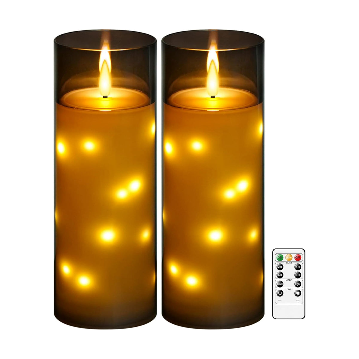 kakoya 11" x 4" Large Outdoor Waterproof Flameless LED Candles with Remote and Timer,Acrylic Pillar Candles Battery