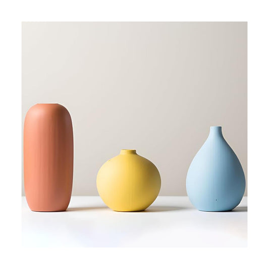 Multi Color Ceramic Vase Set 3 for Modern Home Table Decor Living Room Tabletop / Small / Set of 3