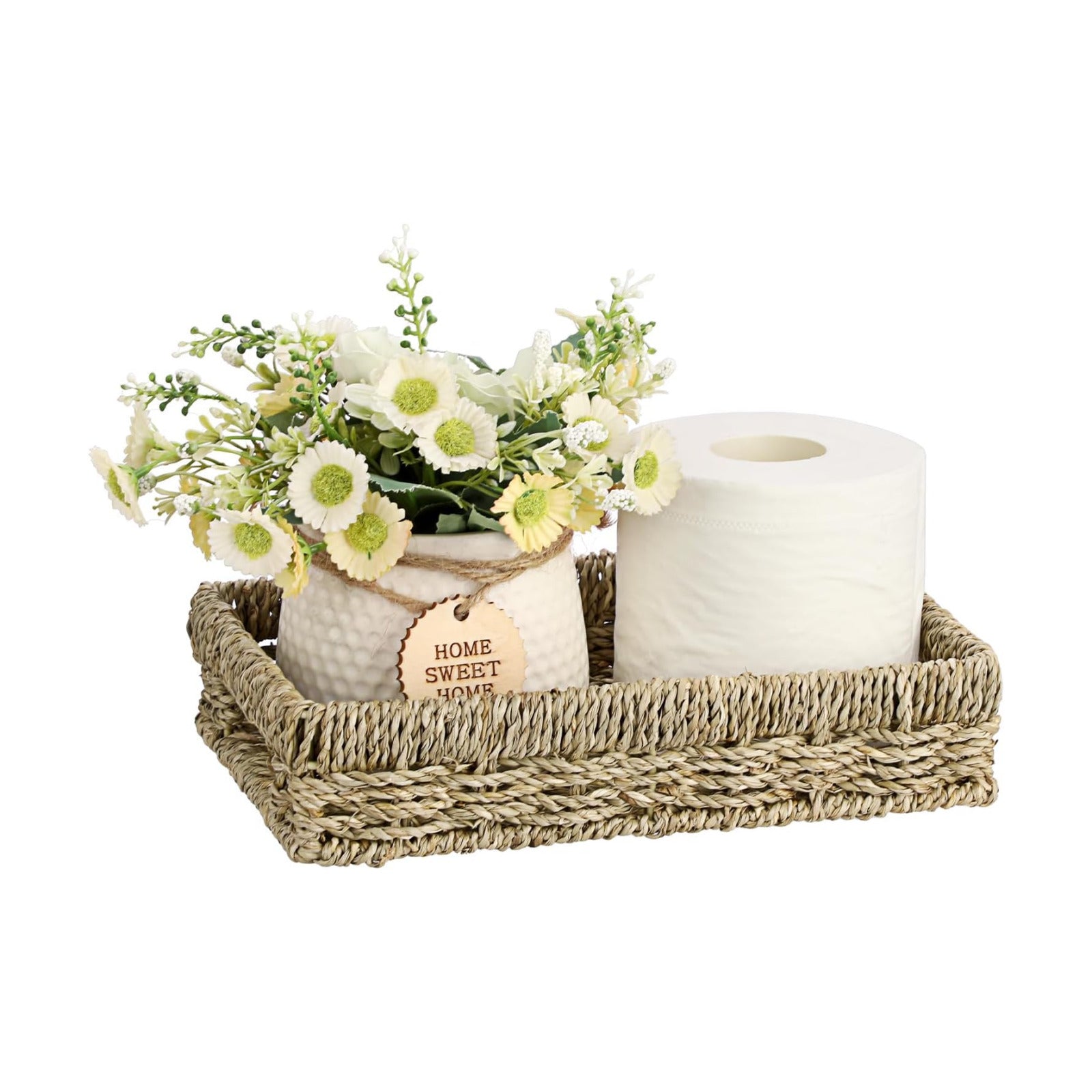 Seagrass Narrow Counter Tray / Olive Khaki / 9.9 x 6.3 x 2.2