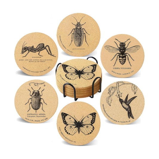 Holder / Coasters for Drinks / Insects / Set of 6