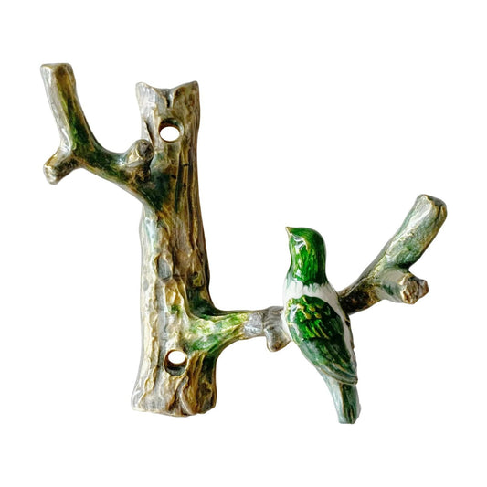 Vintage Bird Shaped Decorative Wall Hook Rack Hanger for Hanging Clothes Coats Towels Keys / Green