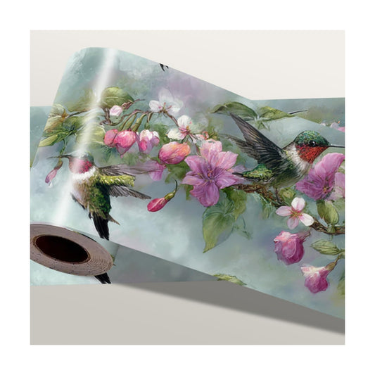 Morning Glory Wallpaper Border Removable Wall Border Peel and Stick / Pink Purple Flower / 196 x 4