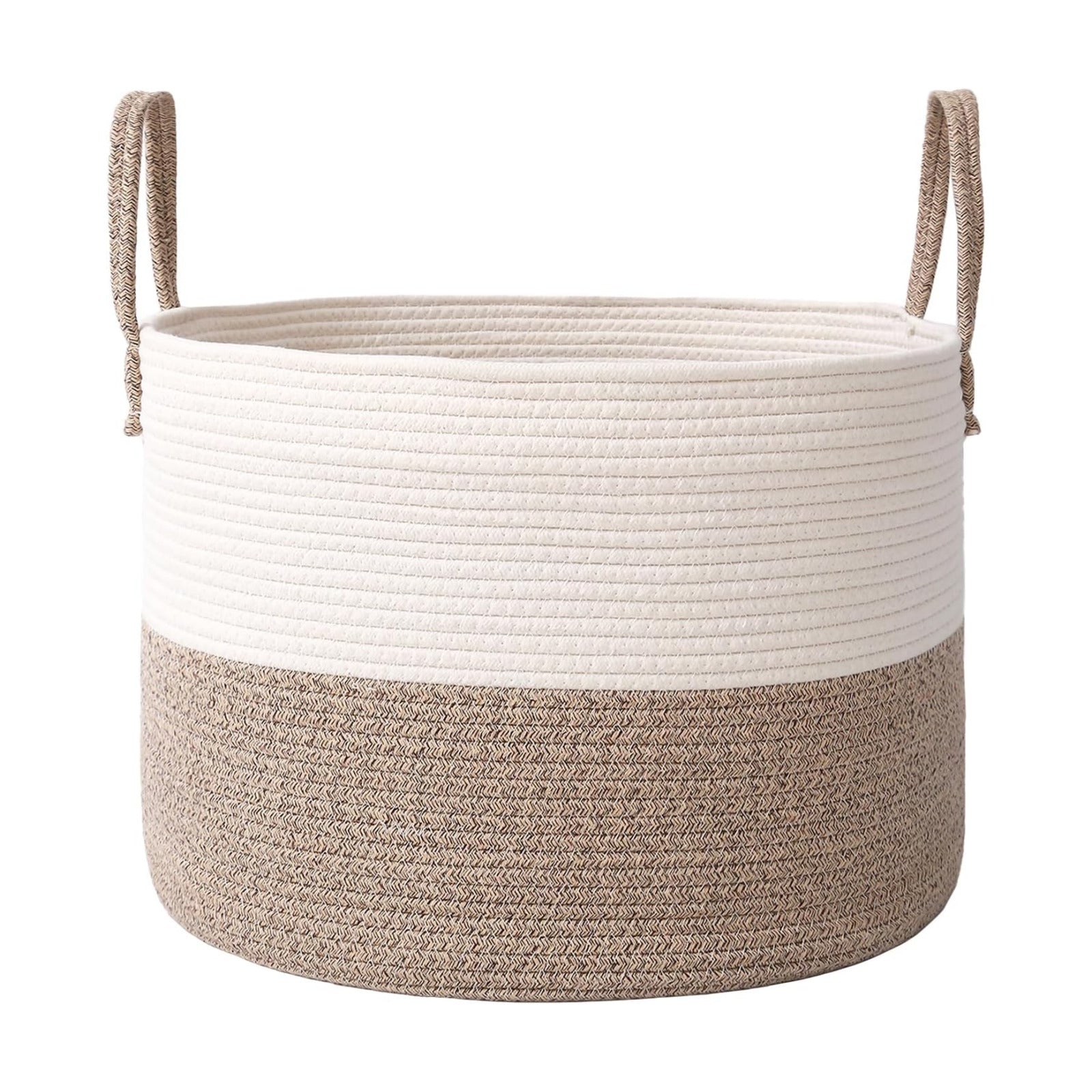 Extra Large Blanket Basket / White&brown / 65L