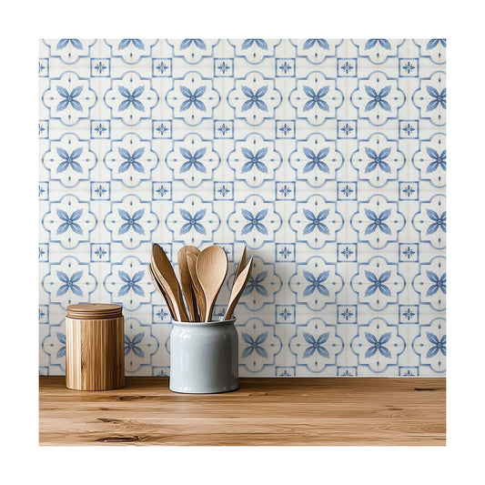 French Country Vinyl Decals / Blue / 4 x 4 / Set of 30