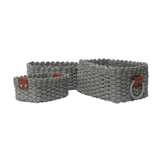 woven Storage basket / Dark Grey