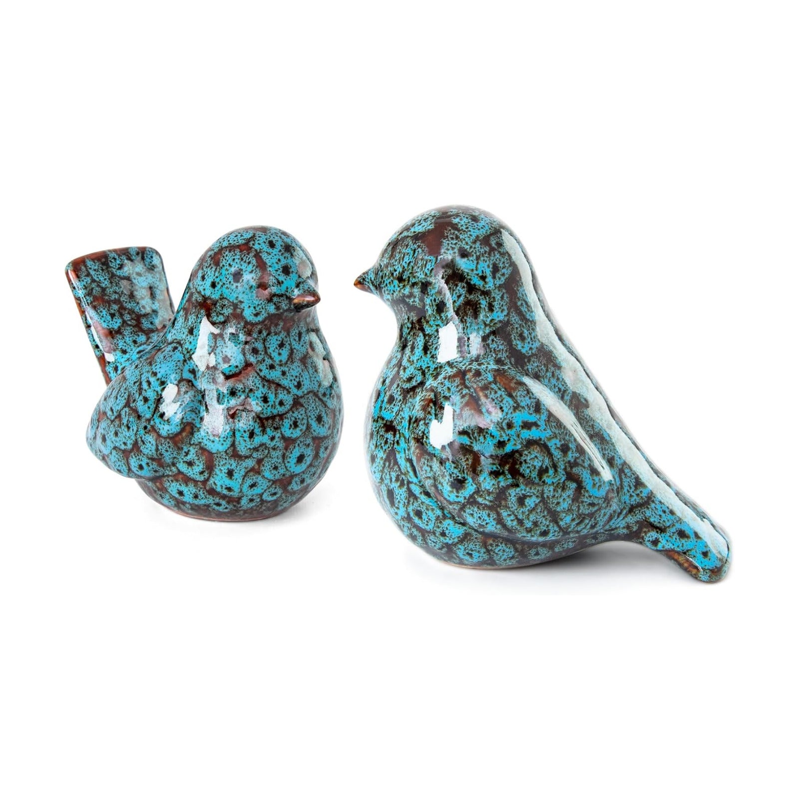 Modern Bird Figurines Decor / Blue