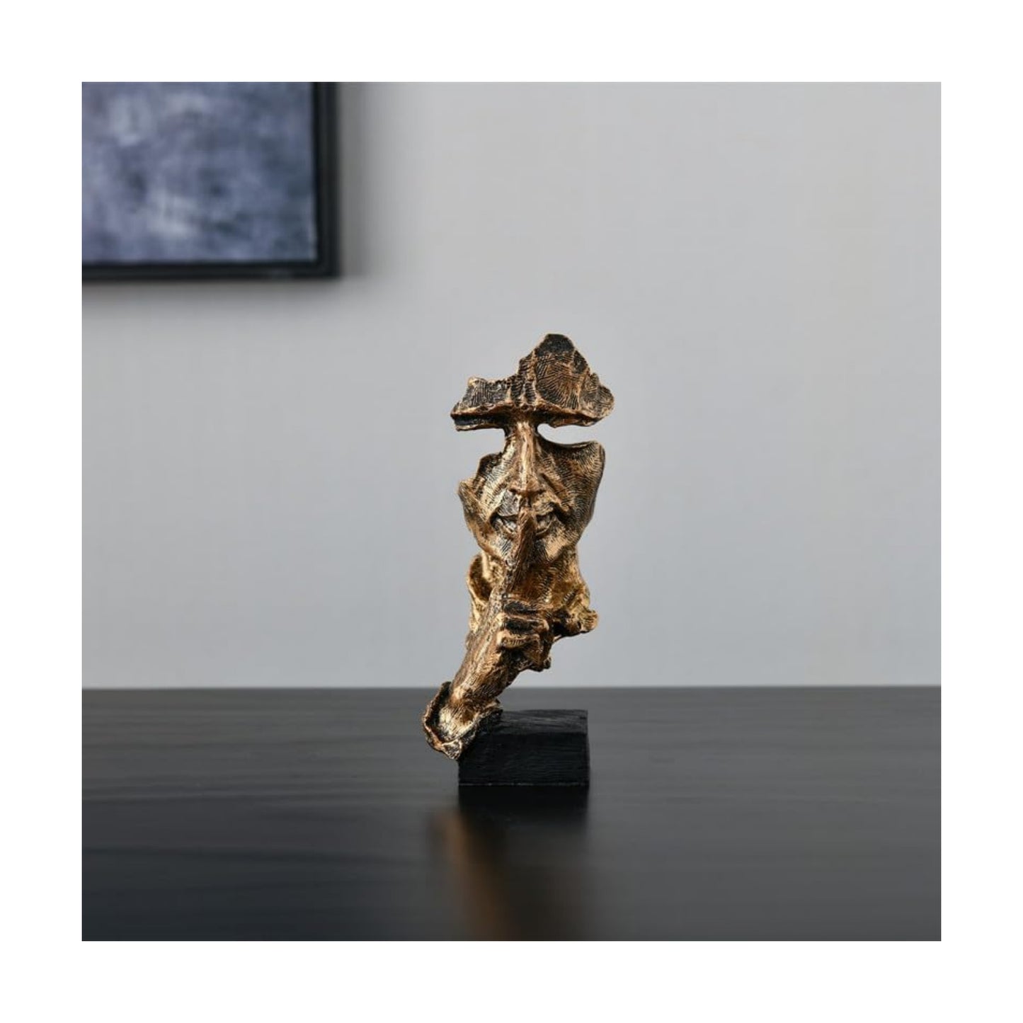 Thinker Statue Abstract Thinker No Hear No See No Speak Figurine / Gold2 / Black