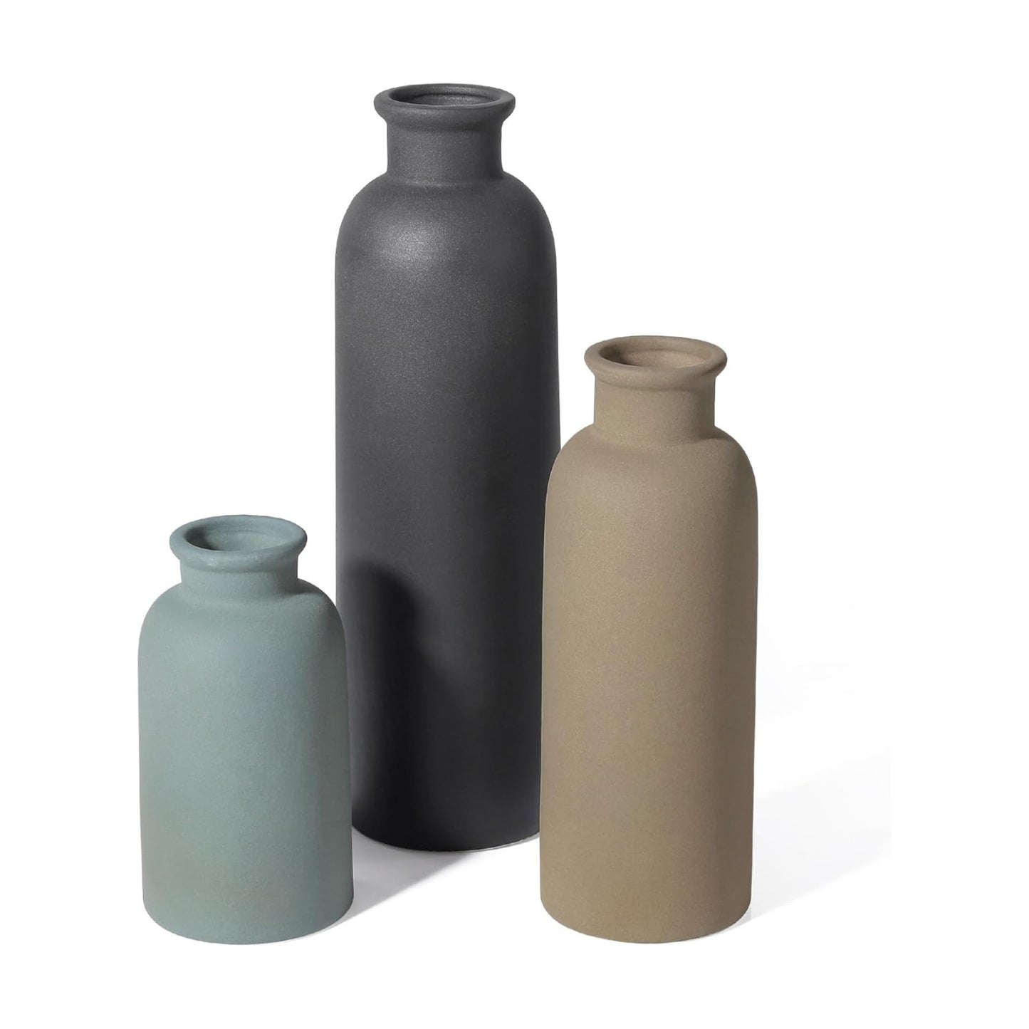 Small Ceramic Vase / Multicolor / Set of 3