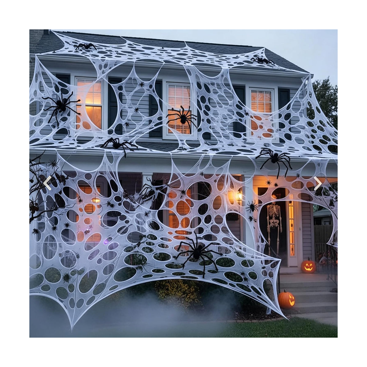 CESOF 2 Pack Giant Spider Web Halloween Decorations Outdoor Spiderwebs