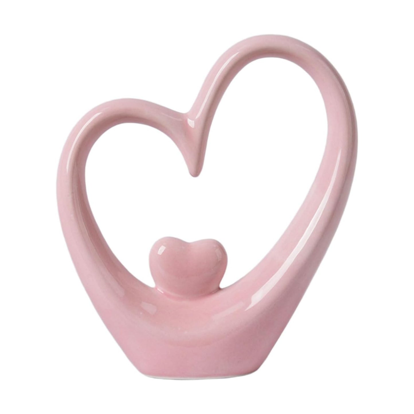 Heart Statue Figurine Modern Art Sculpture Romantic Home Decor Ceramic Ornament Gift