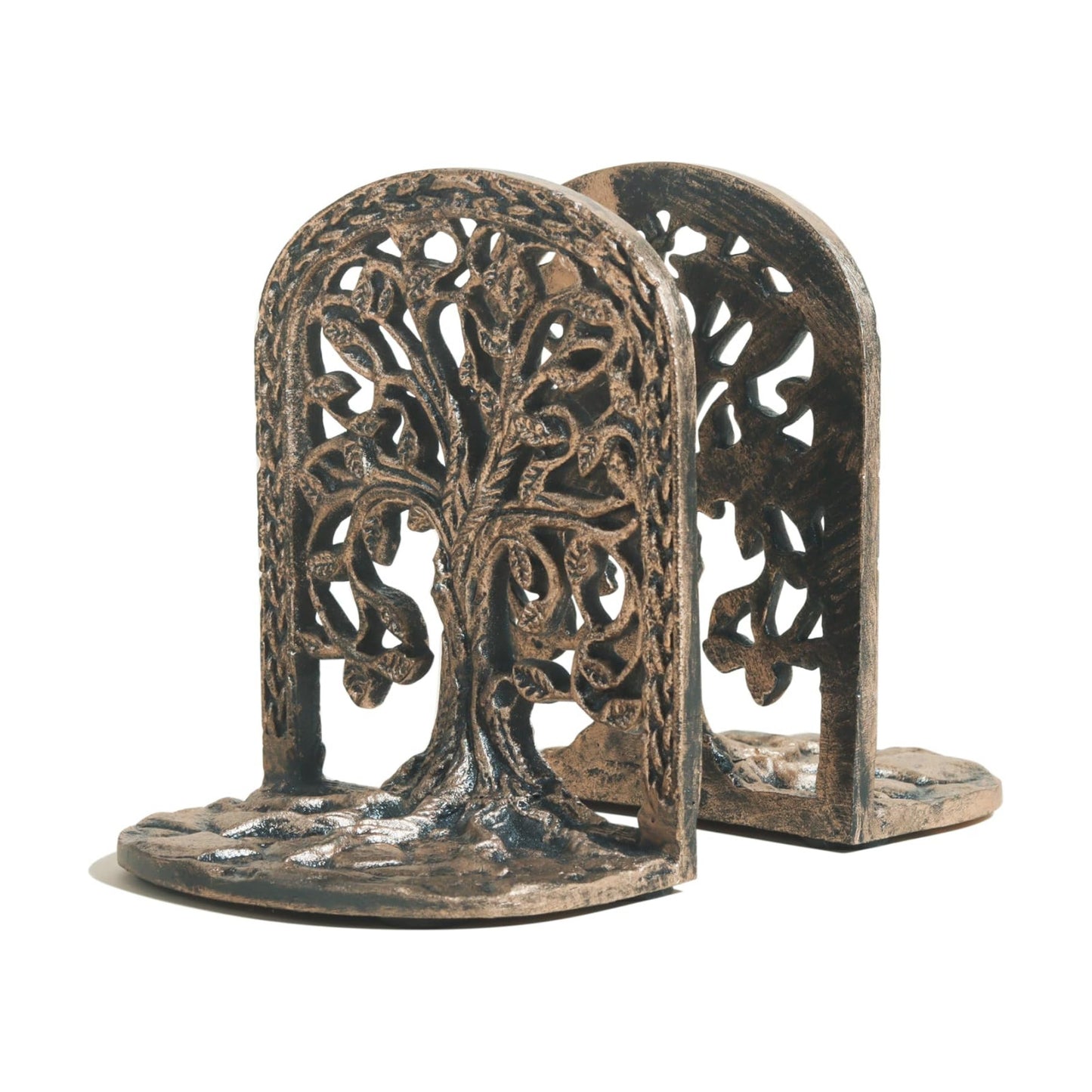 Tree of Life Bookends Set Heavy Duty Metal Book Ends