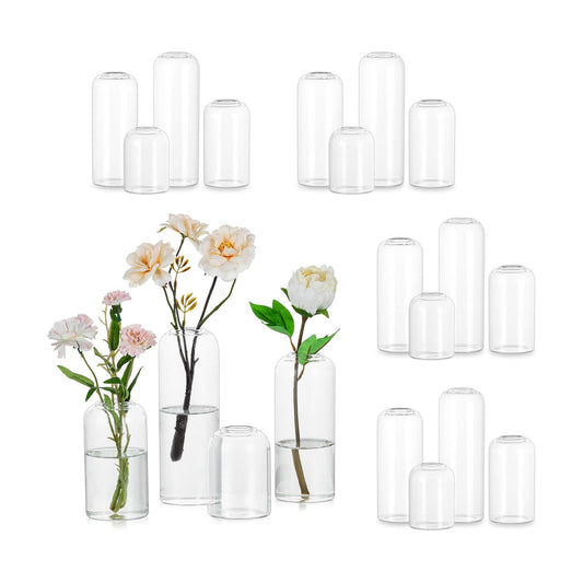 Glass Bud Vases for Flowers / Clear / Set of 20
