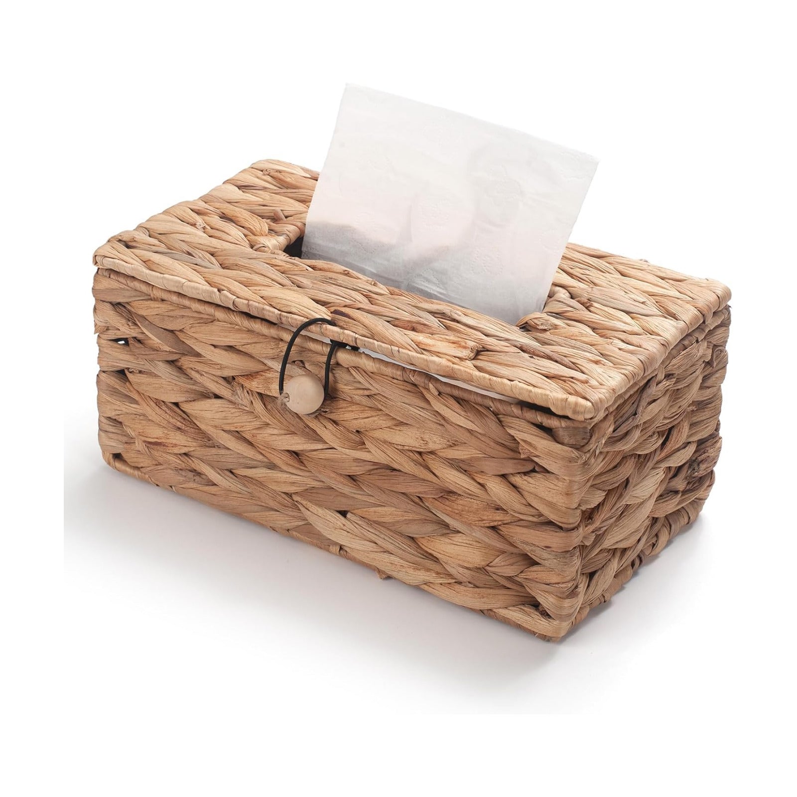 Water Hyacinth Tissue Box Cover Rectangular Decorative Woven Tissue Box Holder / 10.2 x 6.1 x 4.7