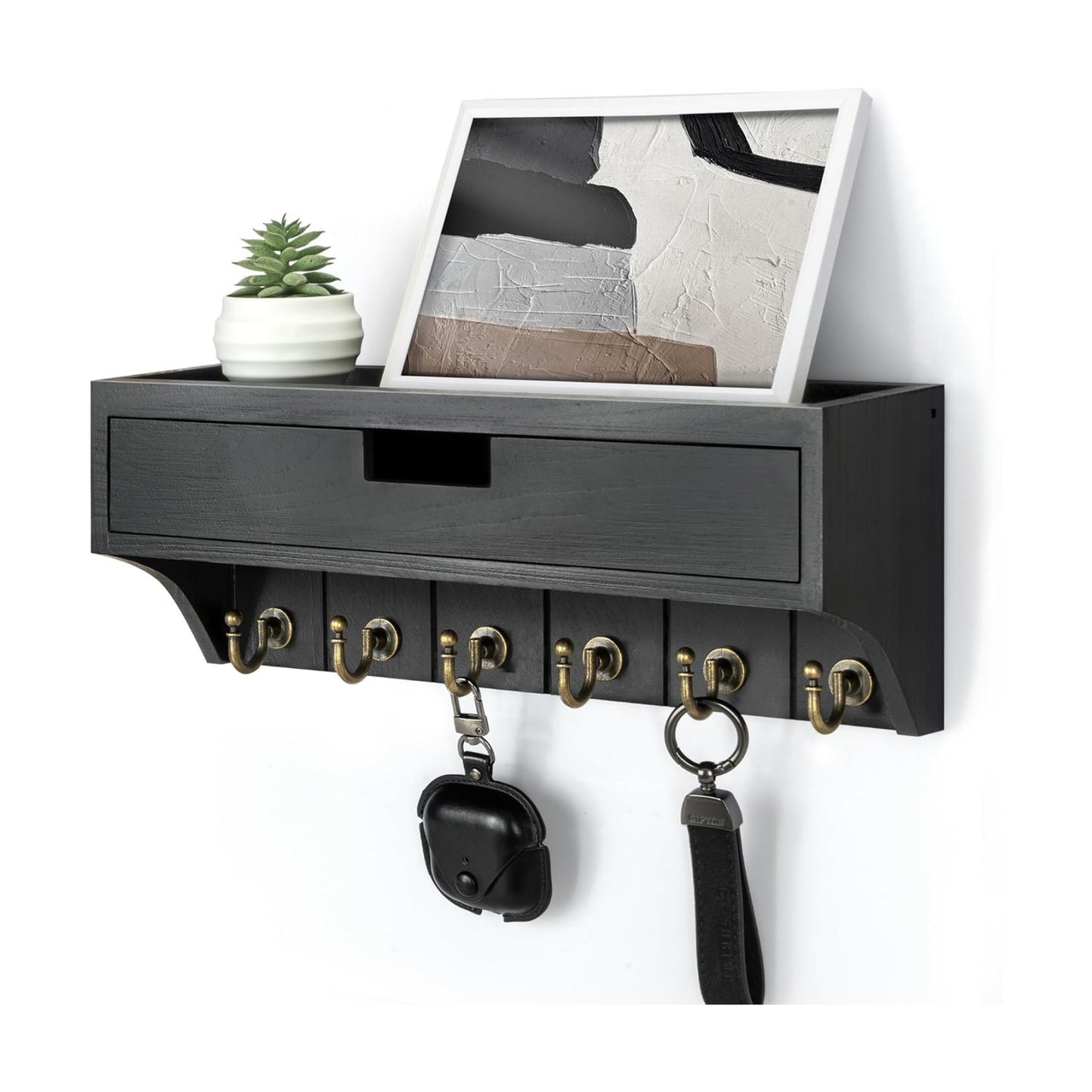 Modern Mail Organizer / Black / 1-drawer