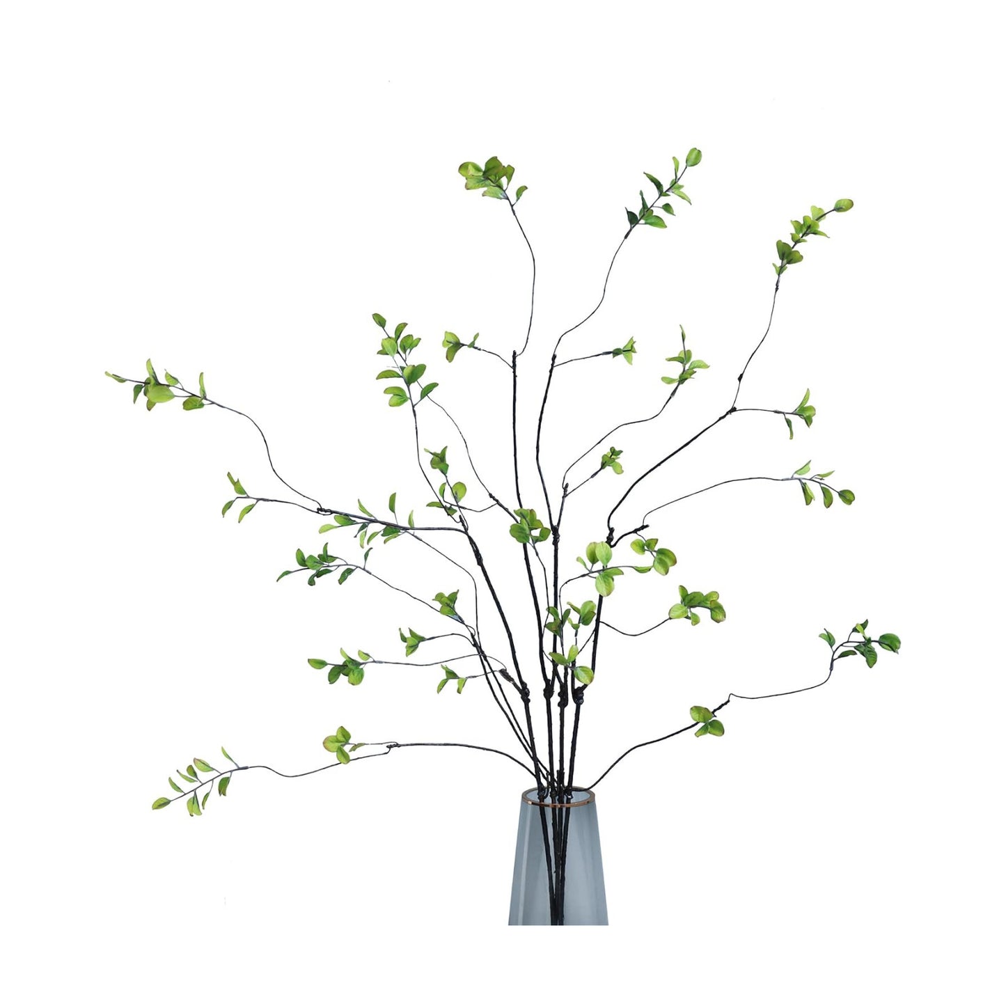 38" Ficus Fake Leaves Silk Artificial Plants Tree Tall Greenery Stems Realistic / Green / Set of 4