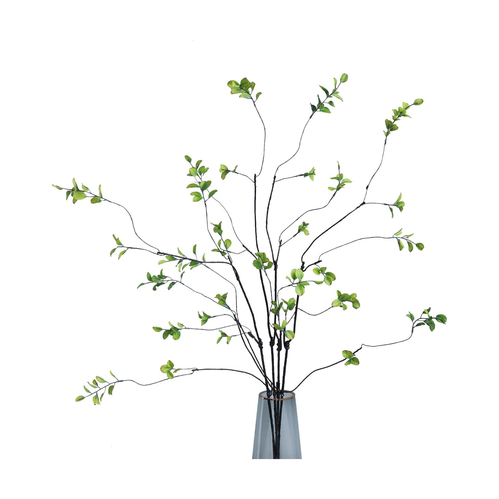 38" Ficus Fake Leaves Silk Artificial Plants Tree Tall Greenery Stems Realistic / Green / Set of 4