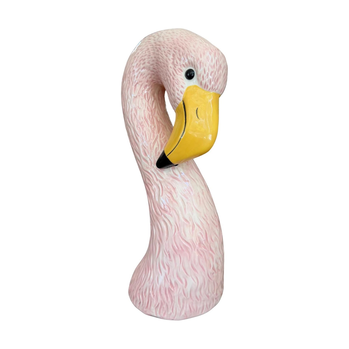 Ceramic Flamingo Vase Medium 10.5" Light Pastel / Pink