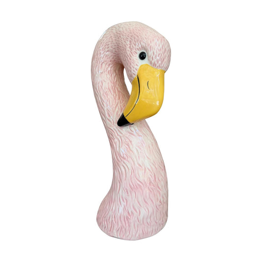 Ceramic Flamingo Vase Medium 10.5" Light Pastel / Pink
