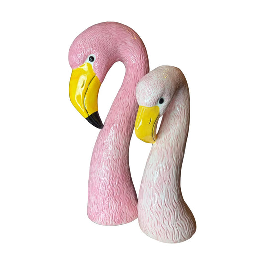 Ceramic Flamingo Vase Duo / Pink
