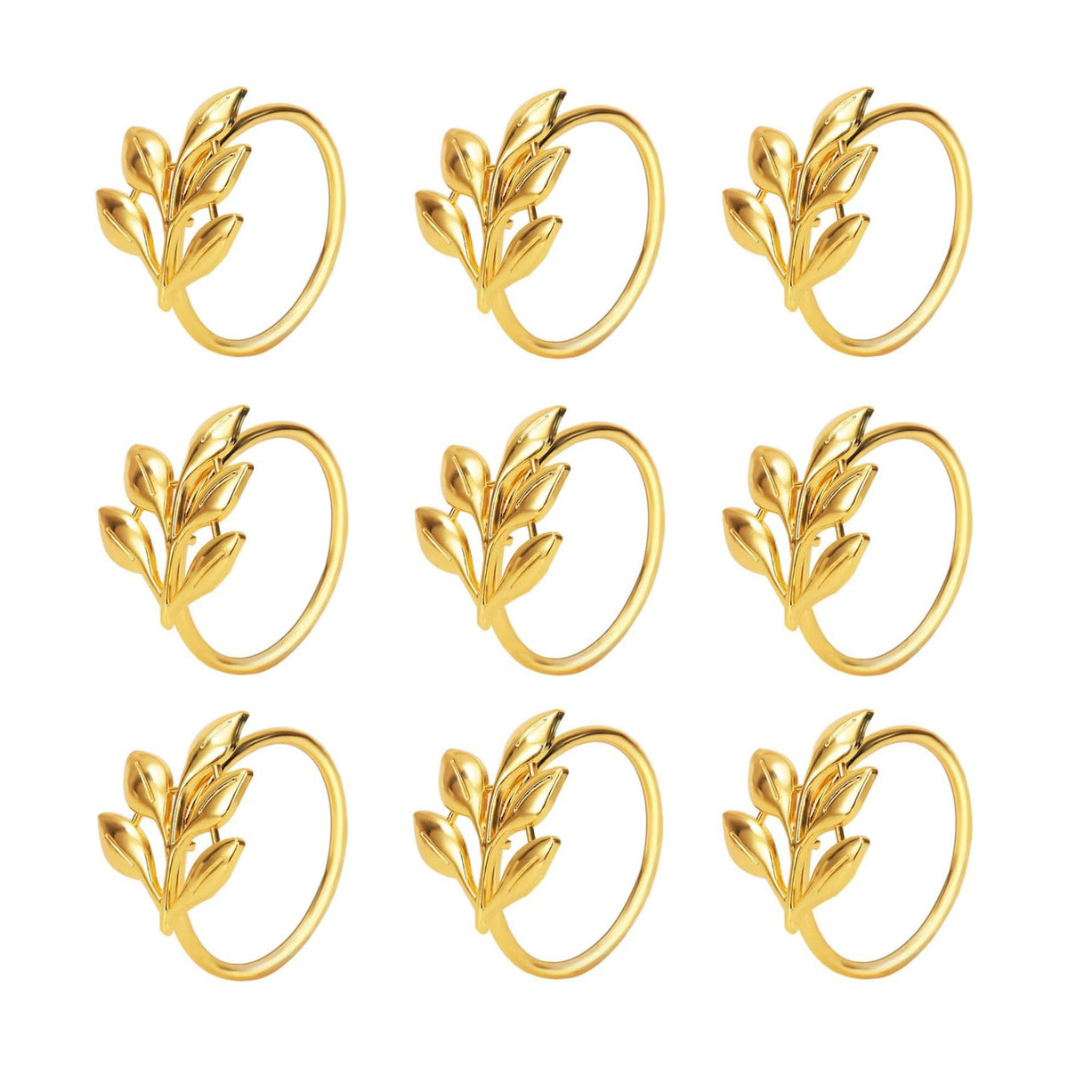 KPOSIYA Gold Napkin Rings Set of 200, Leaf Napkin Holder for Thanksgiving