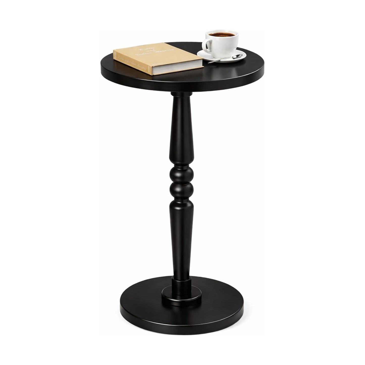 Solid Wood Top and Pedestal Leg / Black