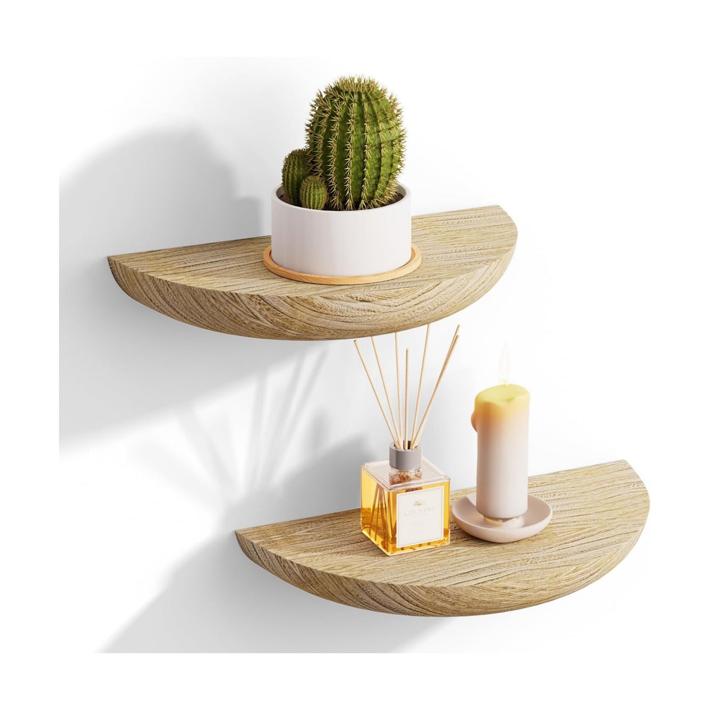 Elegant Floating Shelves / Light Brown / Screw Mount