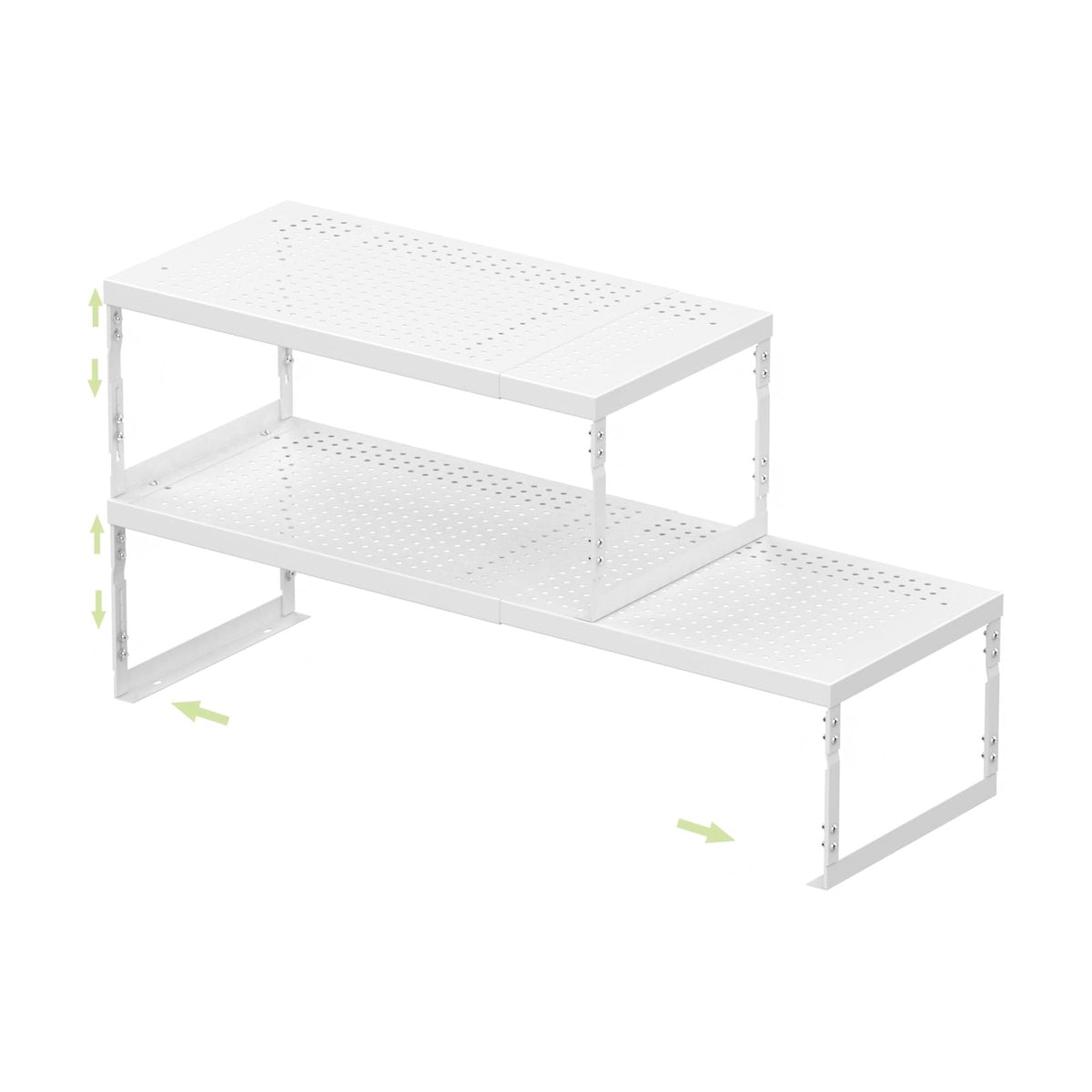 Jojocross Adjustable Stackable Metal Storage Shelf Organizer - Expandable Wire Rack with Perforations for Kitchen