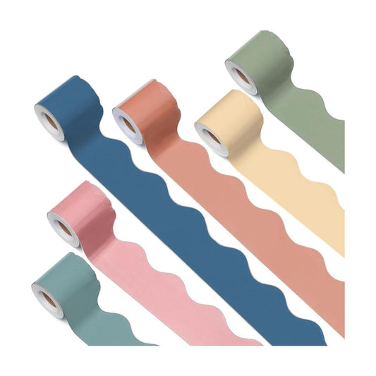 Boho Bulletin Board Borders Colorful Scalloped Bulletin Board Decorations Classroom / 240 Inch