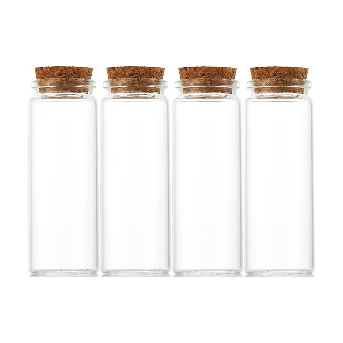 4 pcs 80ml Small Glass Bottles with Cork Stopper,Decorative Bottle,Vials Jars,Cute Storage Jar,Wishing Bottle 37x100mm(1.46x3.94inch)