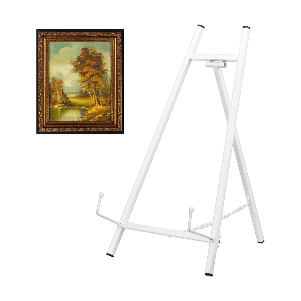 Leinuosen 1 Pcs Metal Easel Stand 16.5" H x 8.7" W x 4.3" D Table Top Easel Stand for Display Tripod Art Picture Mirror