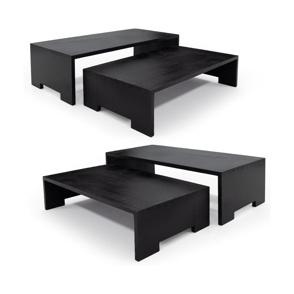 Yikaroeli 4Pcs Large Display Riser Wood Risers Cupcake Display Stand 2 Tier Racks Rectangular, 2 Set Perfume Decorative