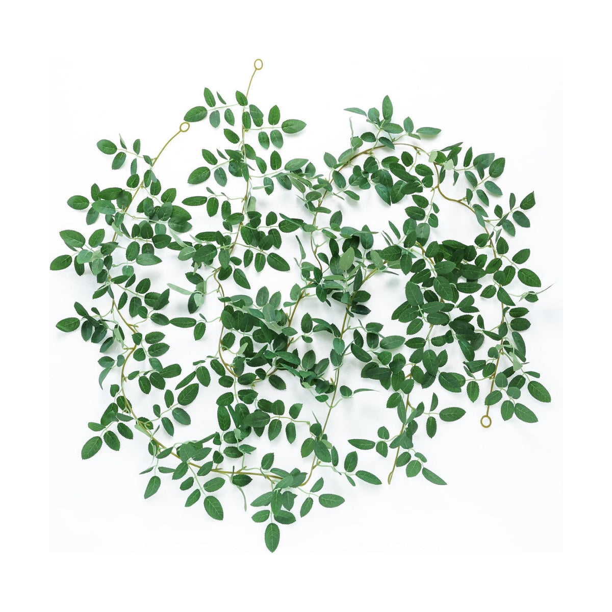 Mizii 2 Strands Artificial Vines Garland 68" Fake Vine with Small Green Leaves Silk Rose Leaf Faux Hanging Plants Greenery Decorations for Bedroom Room Table Centerpieces Wedding Decor (Rose Leaves)