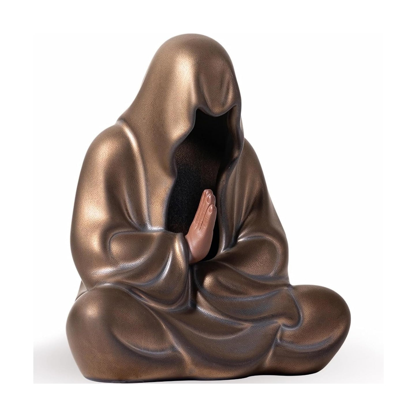 Faceless Buddha Statue Small Ceramic Buddha Figurine for Zen Meditation / Bronze