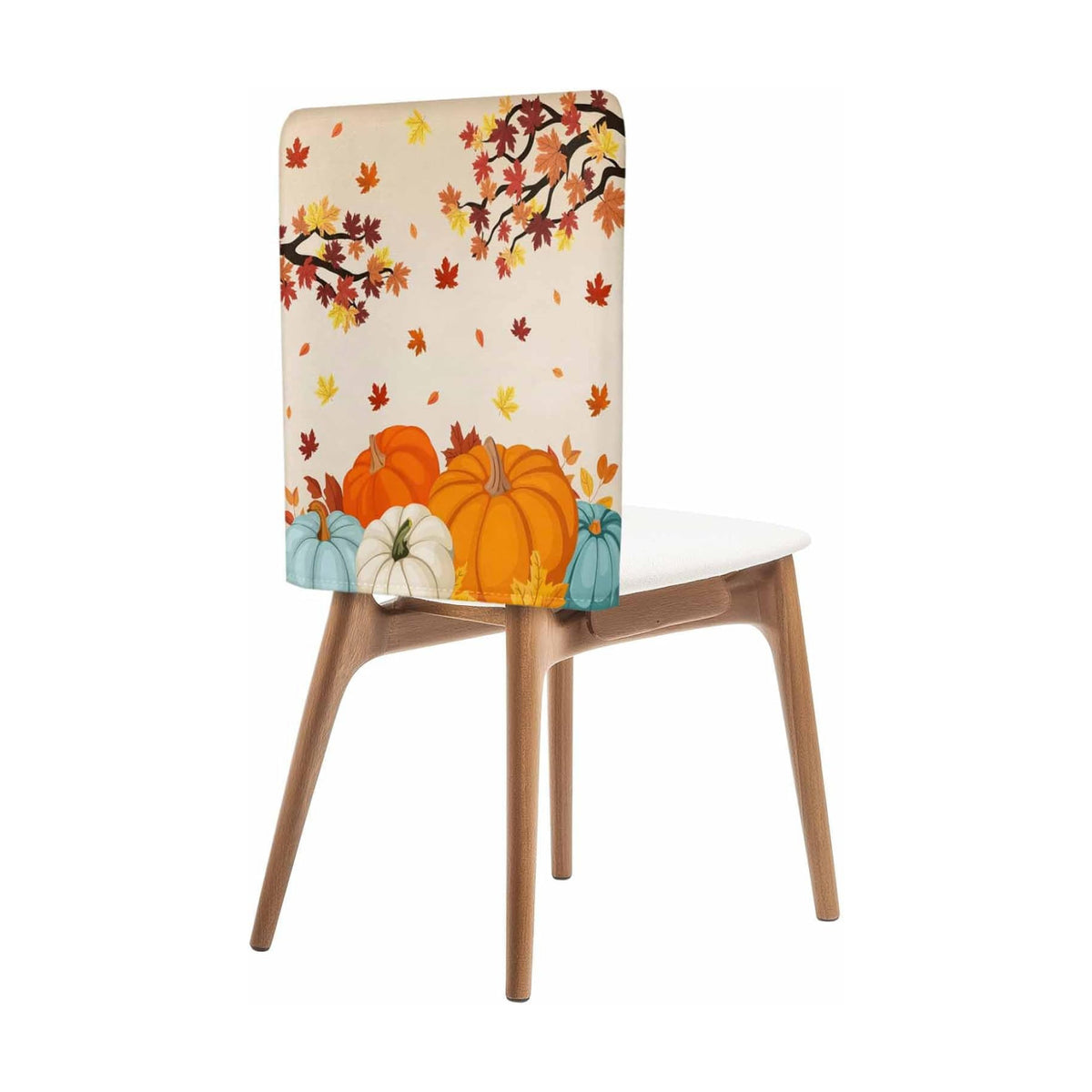 Fall Chair Covers Set of 6 Harvest Pumpkin Chair Slipcover Protector Removable Stretch Chair Covers Autumn Maple Leave Thanksgiving Chair Back Covers for Dining Chairs Kitchen Holiday Party Decor