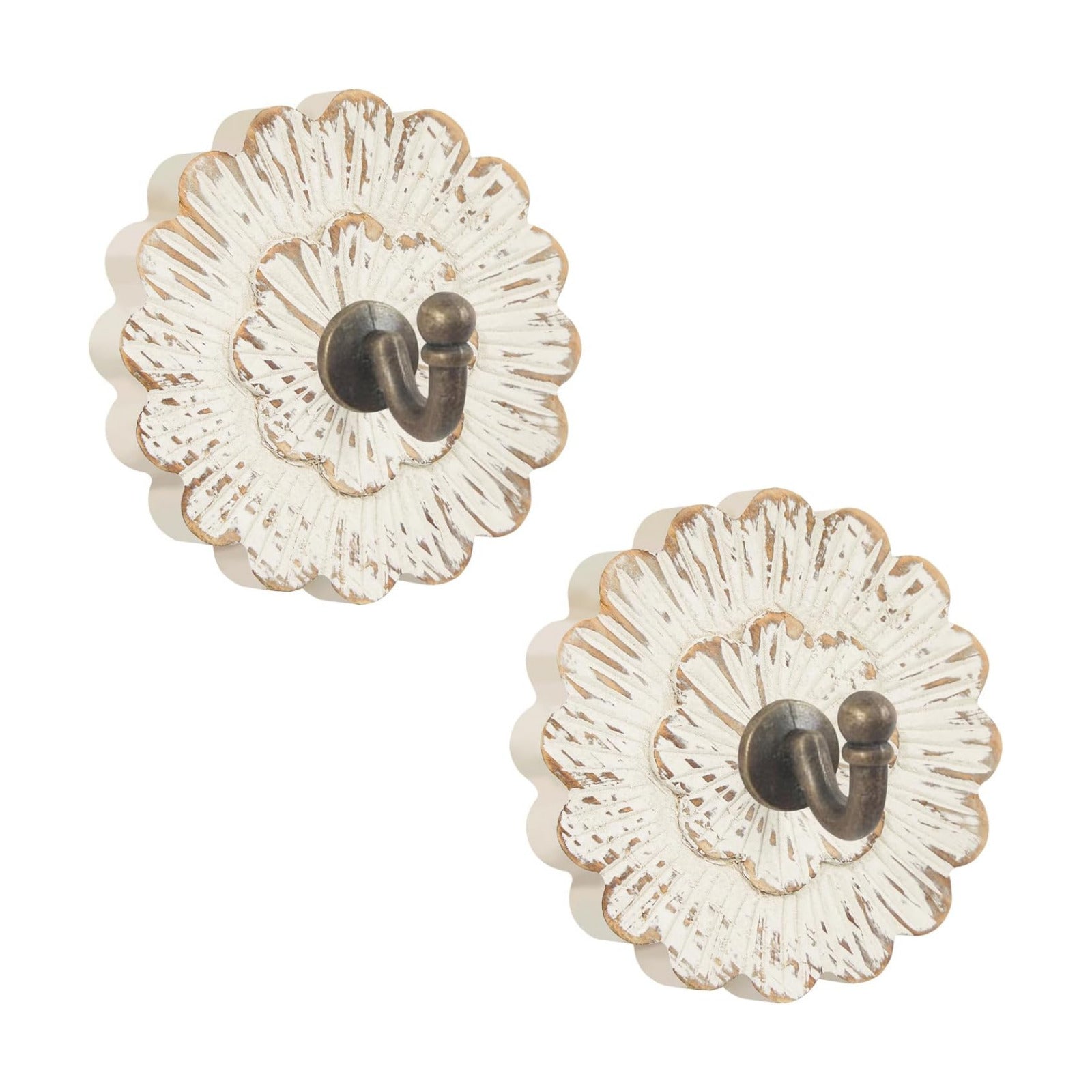 Vintage Hooks / Flower / Set of 2