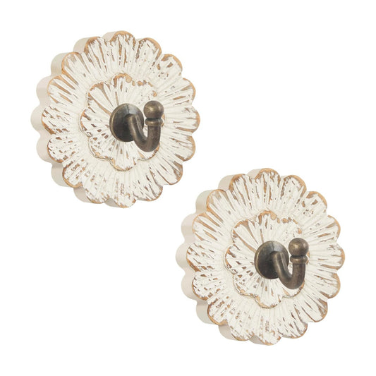 Vintage Hooks / Flower / Set of 2