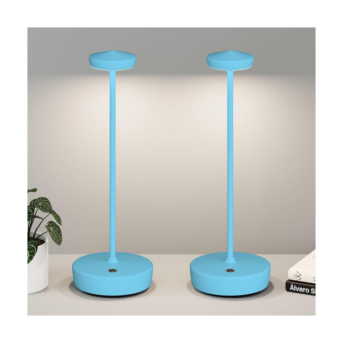 TBBGA Cordless Table Lamp Rechargeable 2 Pack, 5000mAh Battery Table Light | LED, 3 Color Temperatures, Stepless