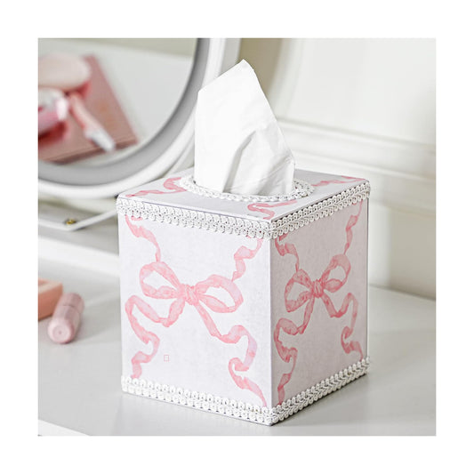 Magnetic Closure Square Cube Box Holder / Pink