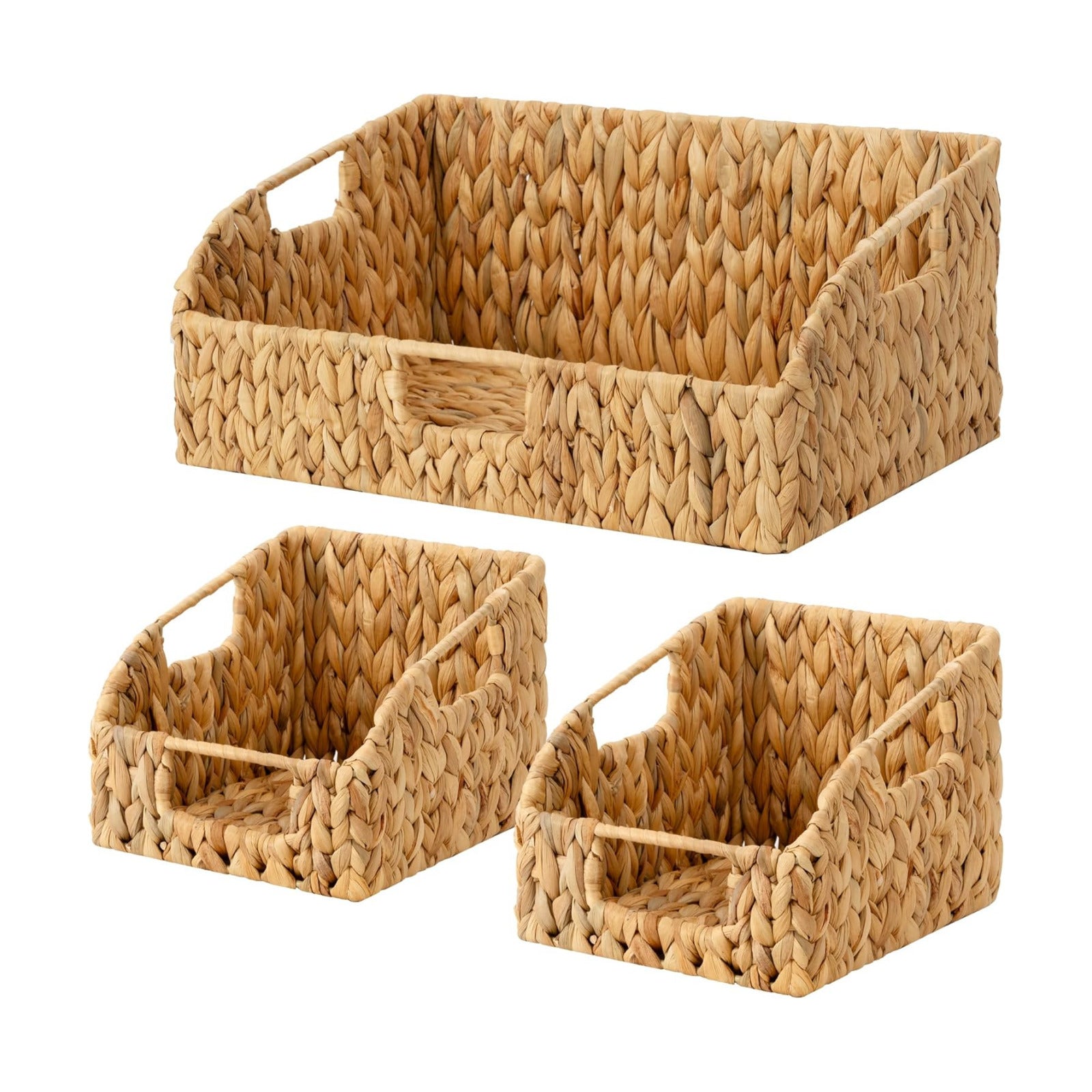 Wicker Baskets / Handwoven Shelf Baskets / 2 x 7 / Natural