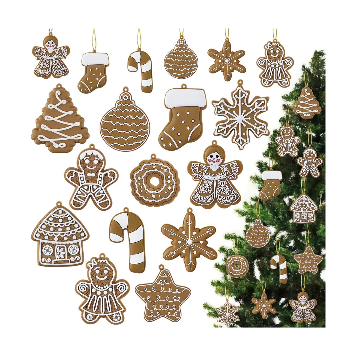 Christmas Gingerbread Man Ornaments for Xmas Tree Decorations