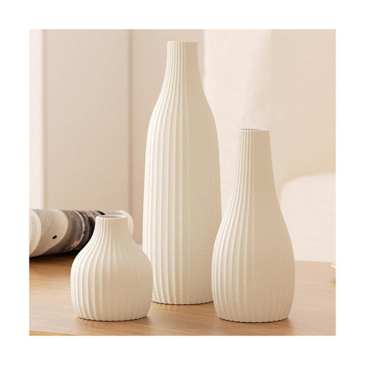 Modern Boho Style Vases / White / Set of 3