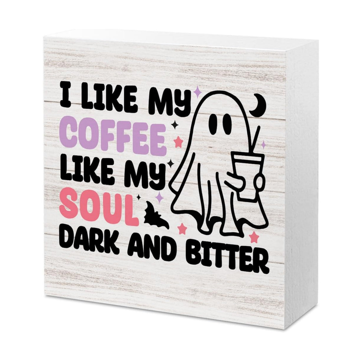 Funny Halloween Ghost Coffee Sign Decor