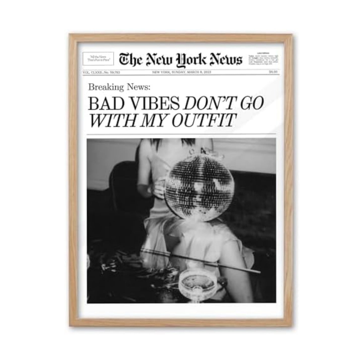 EcoHest Small 8x10 in Bad Vibes Don't Go With My Outfit Framed Wall Art