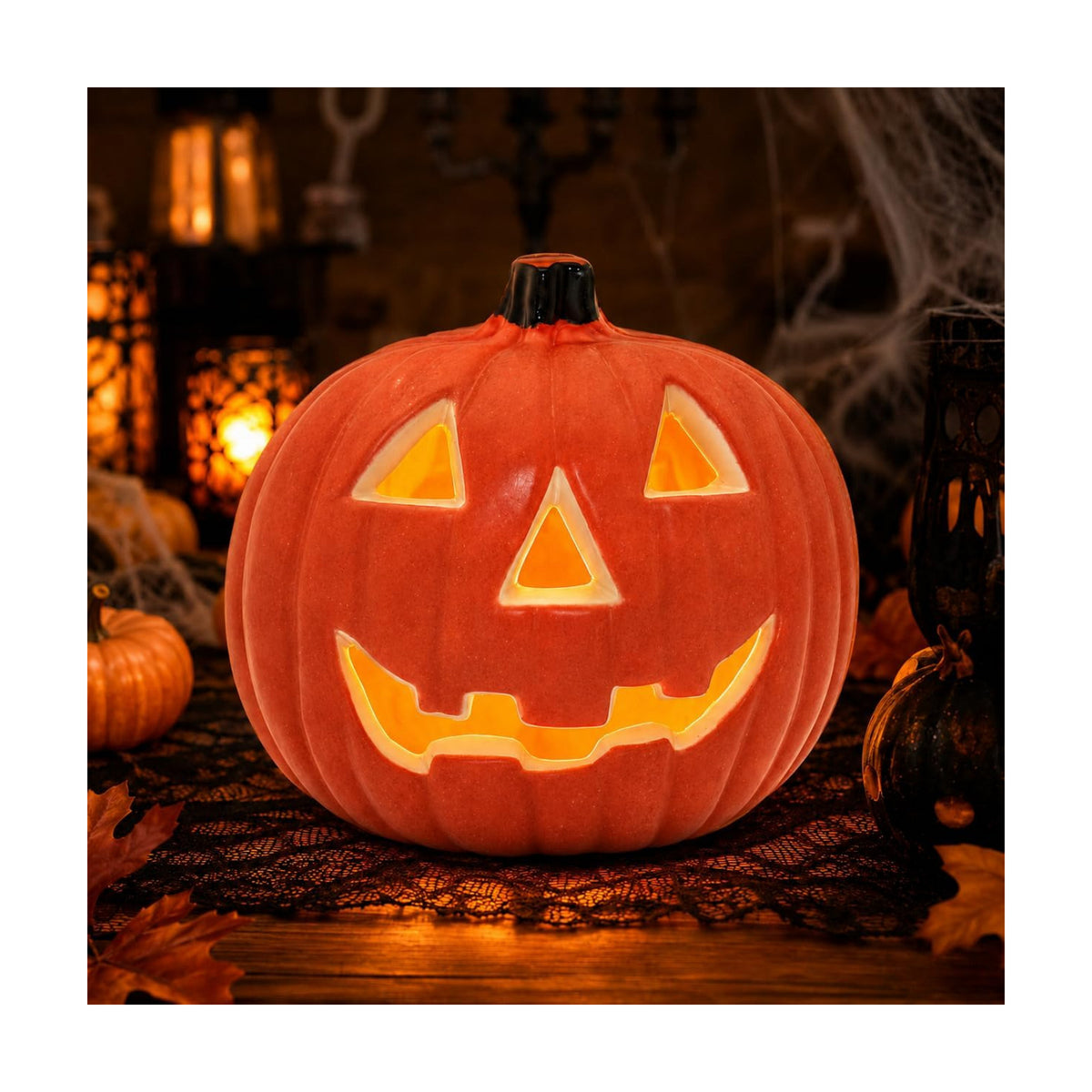 Halloween Light up Pumpkin | Plastic Jack O Lantern, LED, Orange