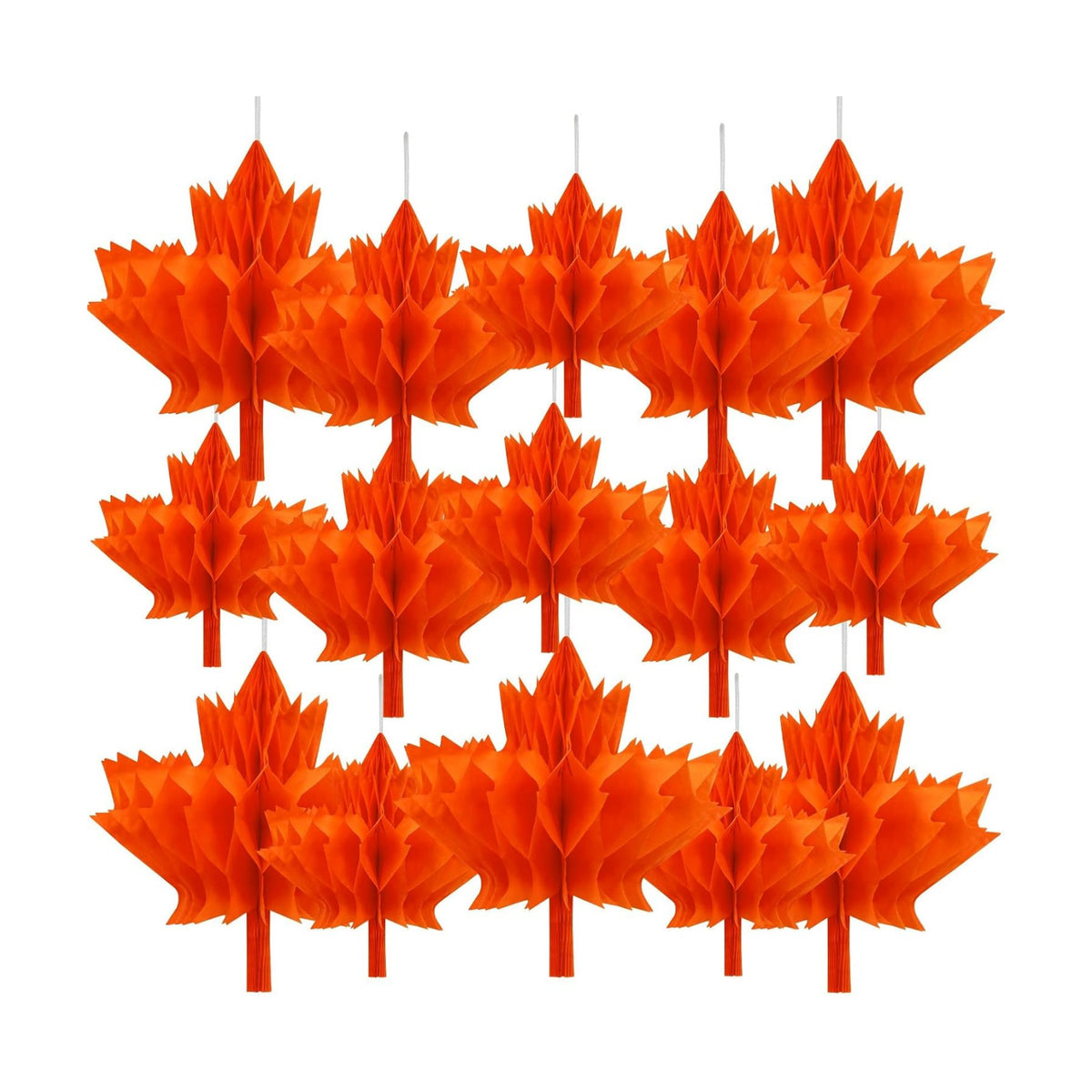 15Pcs Maple Leaf Honeycomb Decorations Fall Thanksgiving Decor