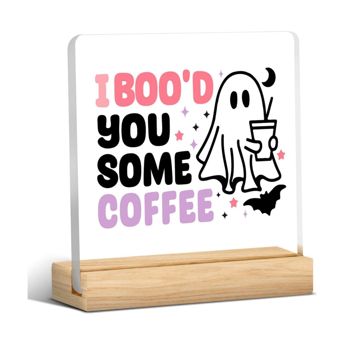 Halloween Coffee Sign Decor for Home Office Coffee Bar Station Table