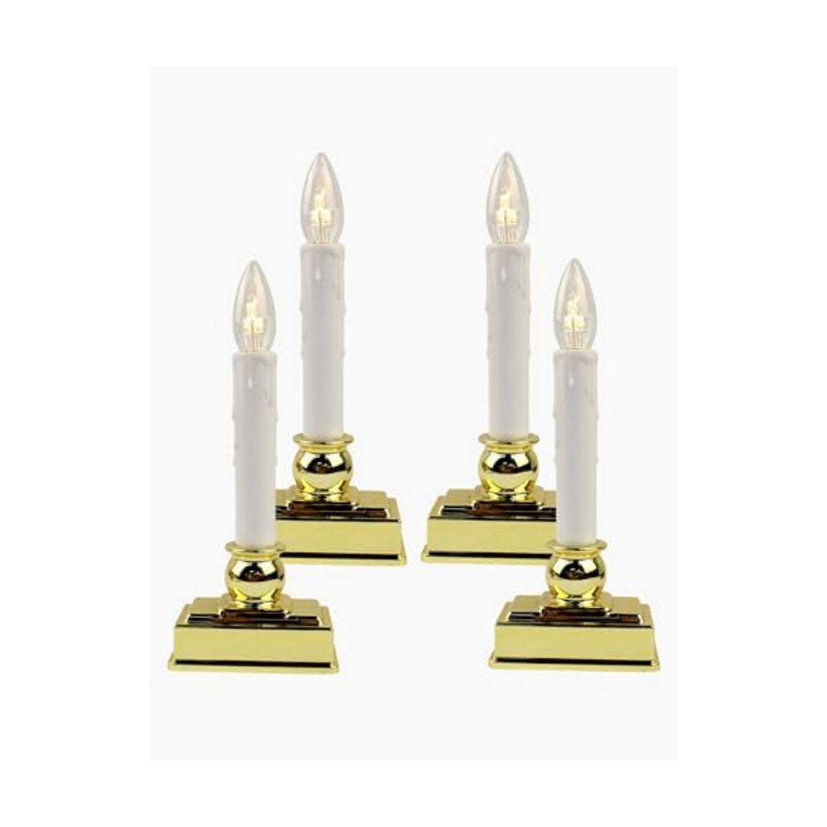 4Pk Christmas Window Candle Light 8.5In Battery Operated Candle with Timer