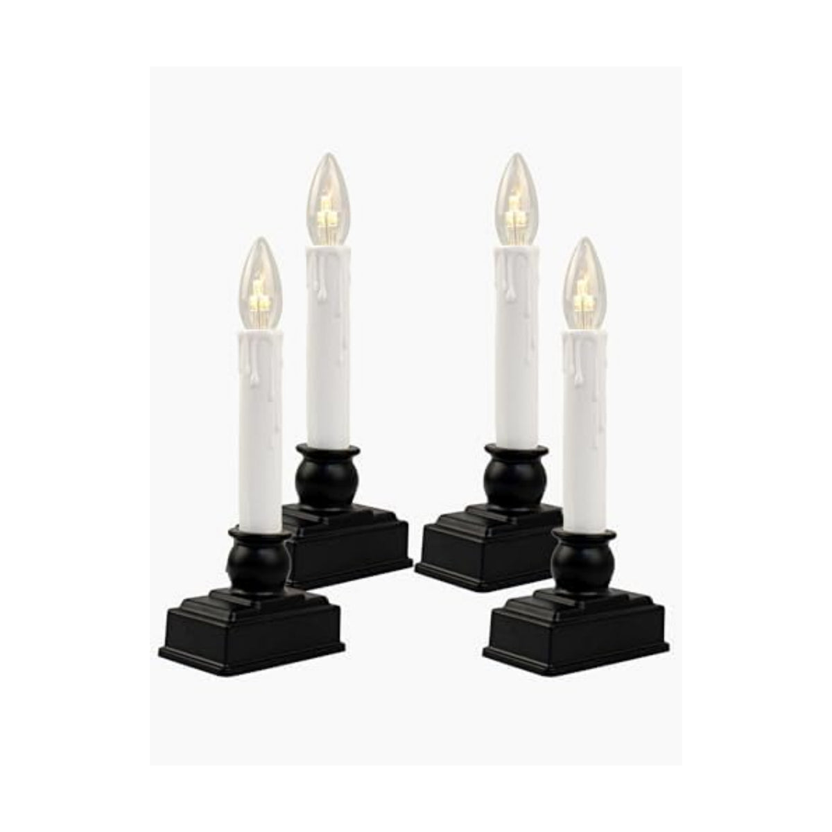 4Pk Christmas Window Candle Light 8.5In Battery Operated Candle with Timer